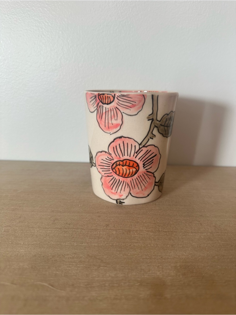 Handpainted Floral Little Daisy Vase— Pink Flower Design